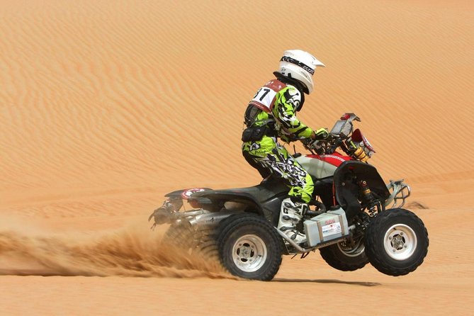 4x4 Self-Drive Quad Bike Safari with Camel Riding - Safety briefing and automatic quad bikes