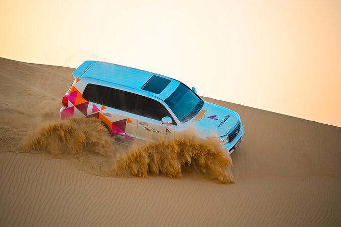 Abu Dhabi Evening Desert Safari - Private car Dune bashing & BBQ - A camel farm before the sunset