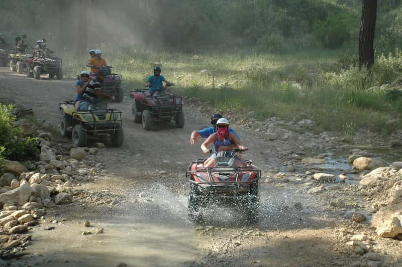 Alanya: Quad Safari Adventure with Hotel Transfers - The safety briefing before the engines start