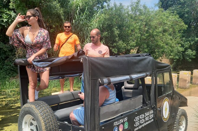Albufeira Safari Tour with Waterfall<em>, Castle and Villages – Key points at a glance’ /></p>
<ul>
<li><strong>A private open-top 4×4 ride</strong> gives you clear views and a more flexible pace than a large coach.</li>
<li><strong>Paderne Castle and its Roman bridge</strong> add a short but worthwhile history stop to the day.</li>
<li><strong>Alte offers a traditional village visit</strong> rather than a resort-focused view of the Algarve.</li>
<li><strong>Queda do Vigario waterfall</strong> provides the tour’s outdoor highlight, with time for a possible wild swim.</li>
<li><strong>Honey, jams, fruit, spirits, and liquors</strong> turn the trip into a small tasting experience as well as a sightseeing tour.</li>
<li><strong>Pickup outside Albufeira can be arranged</strong>, and the tour returns to its meeting point after roughly four hours.</li>
</ul>
<h2>Leaving Albufeira for the inland Algarve</h2>
<p>, Castle and Villages – Leaving Albufeira for the inland Algarve’ /></p>
<p><p>Albufeira is known for beaches, nightlife, and busy resort streets. This trip takes you in the opposite direction, toward the quieter hills and villages inland. That change is the point. You are not signing up for another coastal viewpoint or a long museum visit, but for a compact taste of rural Algarve life.</p>
</p>
<p><p>The open-top 4×4 matters here. You get unobstructed views from the back, and the ride has more character than a standard minibus. It also puts you closer to the surroundings, though the tradeoff is exposure to wind and sun. If the day is cool, take the advice seriously and wear a jacket.</p>
</p>
<p><p>The tour is private, so only your group takes part. That gives you room to ask questions, spend more time at a stop that interests you, or keep moving if your group is ready. A private format cannot turn four hours into a full day, but it can make the short schedule feel less rigid.</p>
</p>
<p><p>Guides named in the tour information include Alisson and Cody. Alisson is praised for explaining Algarve heritage in an interesting way, while Cody is described as a down-to-earth guide who knows the area well. Guide availability may vary, but the format is built around personal guiding rather than a fixed, impersonal script.</p>
</p>
<div class="twil" style="margin: 20px 0; padding: 15px 0;"><p>A few more safaris around Albufeira worth a look</p><ul style="margin: 10px 0; padding-left: 0; list-style: none;"><li style="margin: 0 0 12px 0; padding: 0 0 12px 0; border-bottom: 1px solid #FFECDF; line-height: 1.4;"><a href="https://thesafaritraveler.com/half-day-tour-with-jeep-safari-in-the-algarve-mountains/">Half Day Tour with Jeep Safari in the Algarve Mountains</a><br><span style="font-size: 0.82em; color: #555;"><span style="color: #FF7A1A;">★</span> 5.0 &nbsp;&middot;&nbsp; 745 reviews</span></li><li style="margin: 0 0 12px 0; padding: 0 0 12px 0; border-bottom: 1px solid #FFECDF; line-height: 1.4;"><a href="https://thesafaritraveler.com/half-day-algarve-countryside-and-villages-jeep-safari/">Half-Day Algarve Countryside and Villages Jeep Safari</a><br><span style="font-size: 0.82em; color: #555;"><span style="color: #FF7A1A;">★</span> 5.0 &nbsp;&middot;&nbsp; 598 reviews</span></li><li style="margin: 0; padding: 0; border-bottom: none; line-height: 1.4;"><a href="https://thesafaritraveler.com/full-day-jeep-safari-in-algarve/">Full Day Jeep Safari in Algarve</a><br><span style="font-size: 0.82em; color: #555;"><span style="color: #FF7A1A;">★</span> 5.0 &nbsp;&middot;&nbsp; 285 reviews</span></li></ul></div><h2>Paderne Castle and the Roman bridge</h2>
<p><img width="670" height="446" decoding="async" src=