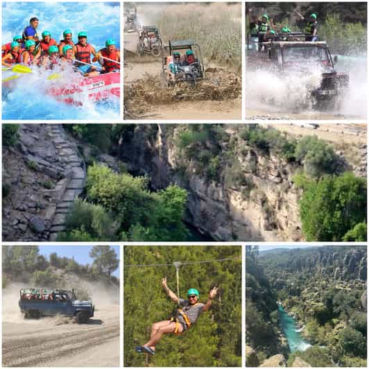Antalya: Rafting Jeep Buggy&Quad Safari zipline canyon visit - A big day of outdoor action near Antalya