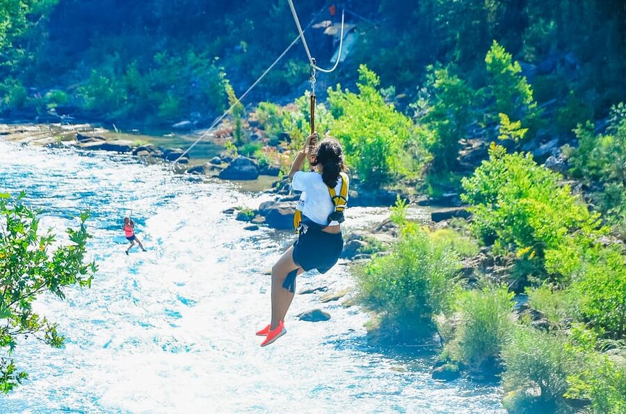 Antalya: Ziplining, Rafting, Jeep Tour & Quad Safari w/Lunch - Ziplining at the end of the activity