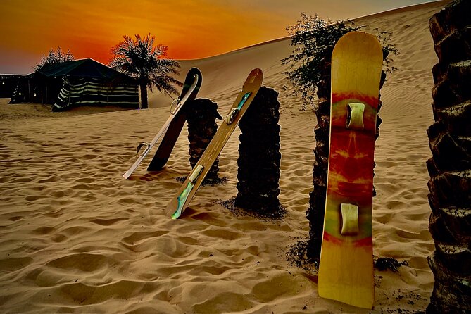Desert Safari Abu Dhabi w/ Sand Boarding, Camel Ride & BBQ Dinner - Entering the Bedouin-style camp