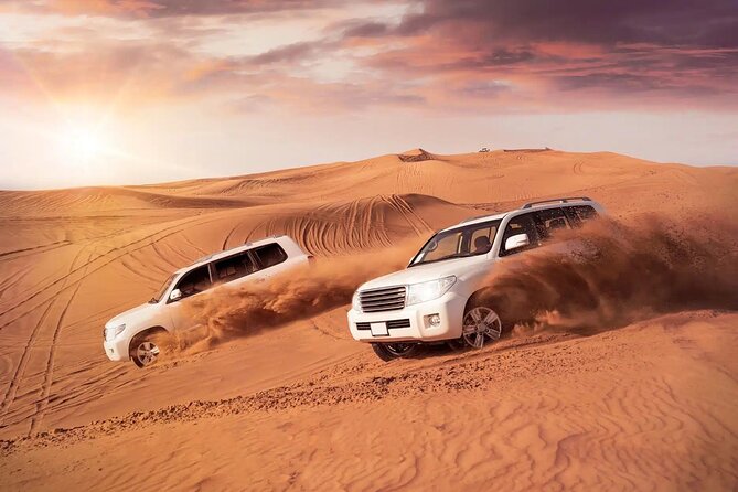 Desert Safari Dubai Sand Bashing, Camel Ride, Shows, Live BBQ - BBQ dinner, drinks, and the camp setting