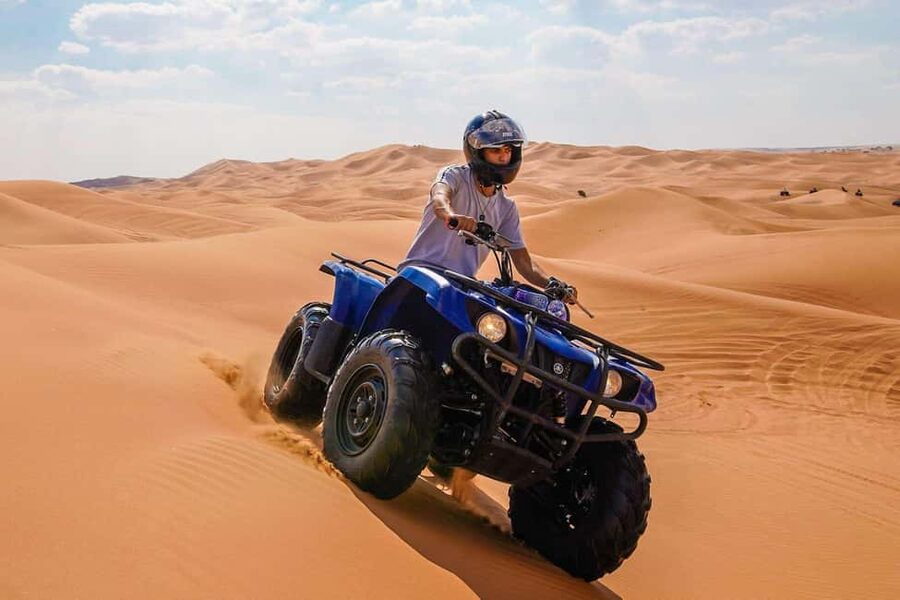 Desert Safari Dubai with Camel Ride, Sandboarding & Dinner - Lahbab Desert and the quad-bike ride
