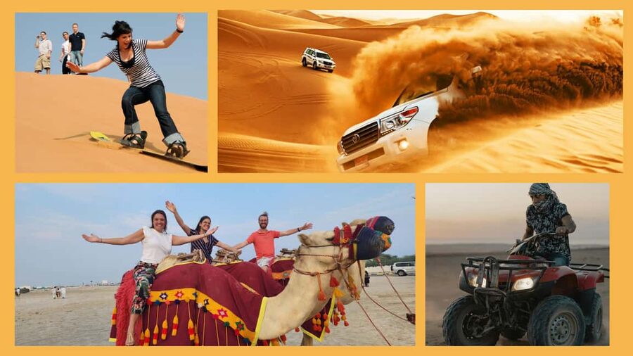 Desert Safari, QuadBike,Dune buggy, Sandboarding & CamelRide - Key points at a glance