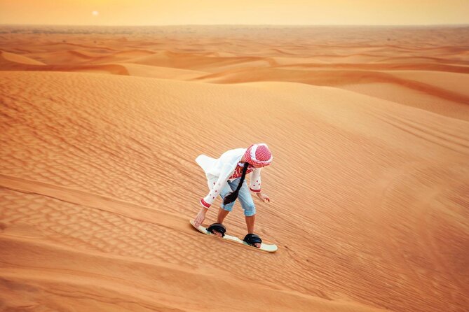 Desert Safari with BBQ Dinner from Dubai - Sunset over the orange dunes
