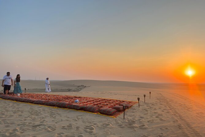 Doha Desert Safari: Dunebashing, Camel, Sandboarding & Inland Sea - Reaching the Inland Sea near Saudi Arabia