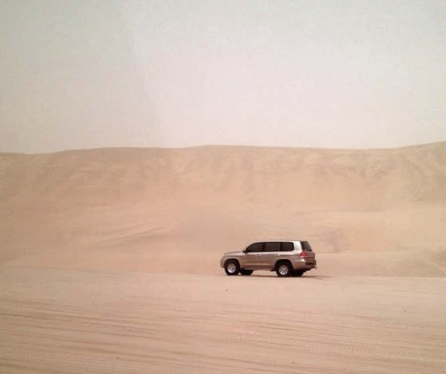 Doha Desert Safari: Sandboarding, Camel Ride & Swimming Fun - Sandboarding down the dunes
