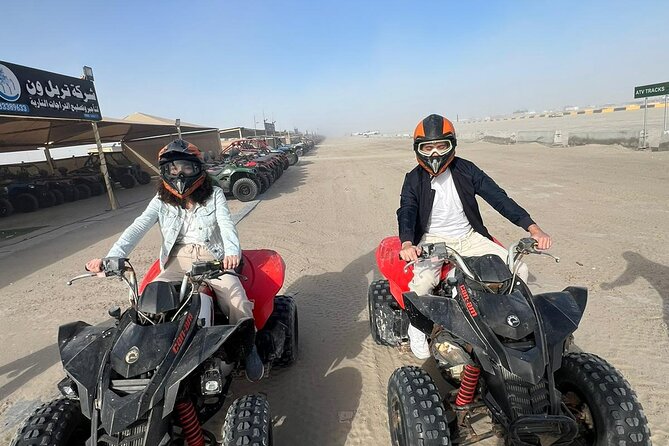 Doha Half Day Desert Safari Dune Bashing Camel Ride Sandboarding - Sunset brings the route together