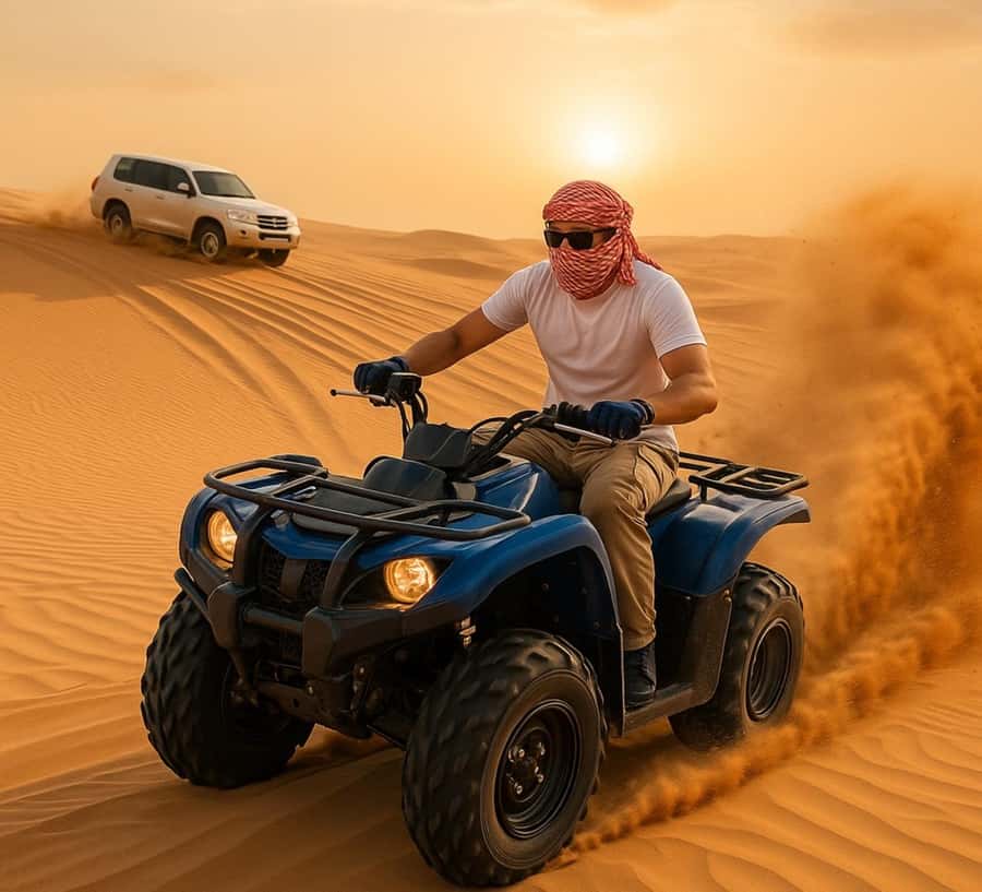 Doha: Half Day Desert Safari, Dune Bashing, Camel Ride - The first desert stop near Mesaieed
