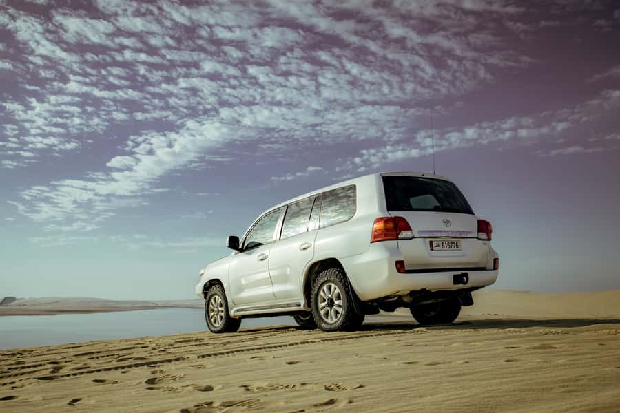 Doha: Sharing Desert Safari with Inland Sea visit - Sealine Beach, where sand meets the sea