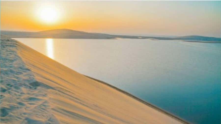 Doha :Sunrise/ Sunset Desert Safari CamelRide & Sandboarding - The real thrill: dune bashing across the sand