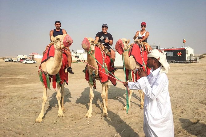 Doha: Sunset Desert Safari, Camels, Sandboarding & Inland Sea - Sandboarding down the dunes