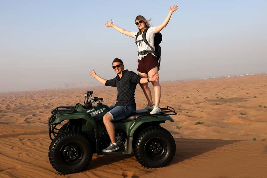 Dubai: Adventure Quad Bike Safari, Camel Ride & Refreshment - A short camel ride with a slower rhythm