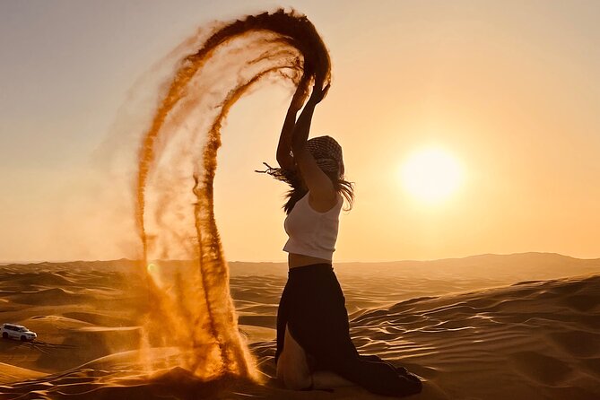 Dubai Desert Safari & Buffet Dinner and Camel ride with PRIVATE CAR - Red-sand dune bashing for 20 to 35 minutes