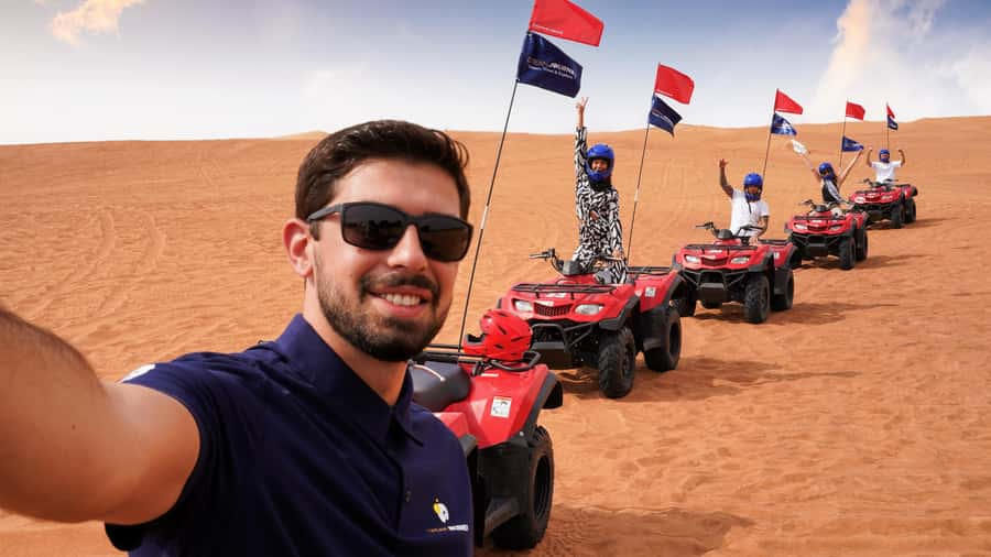 Dubai Desert Safari - Camel Ride, Sandboarding & 30 Min Quad - The drive from Dubai to Lahbab