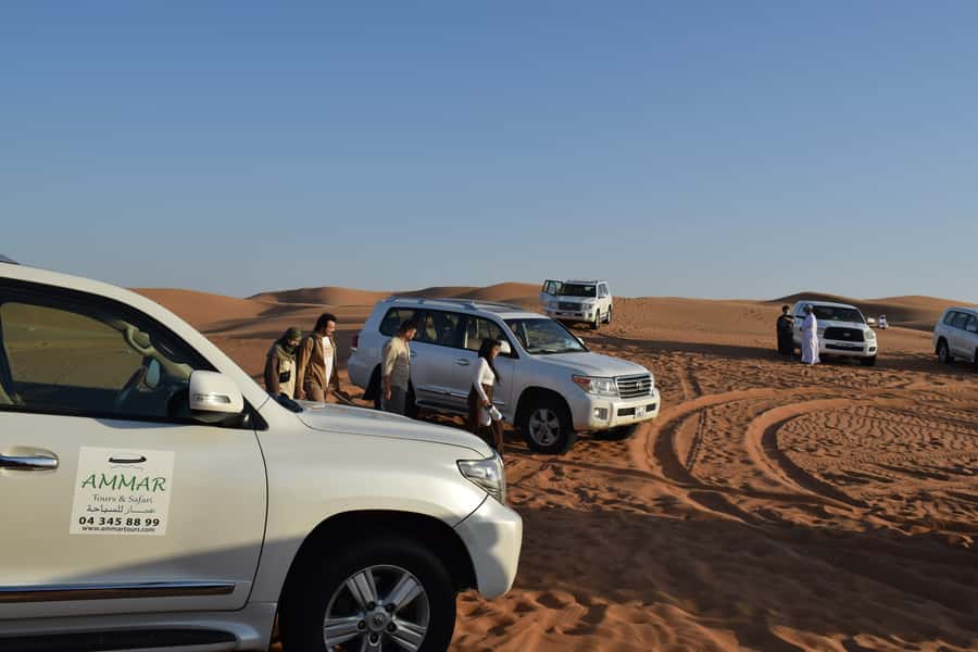 Dubai: Desert Safari, Quad Bike, Camel Ride and Sandboarding - Sunset colors and the final ride back
