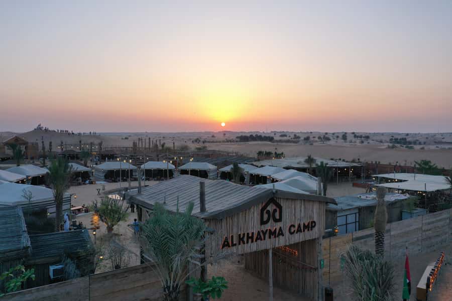 Dubai: Desert Safari with Camp, Dinner, & Optional Overnight - From Dubai hotel pickup to the open desert