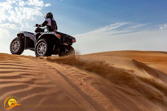 Dubai Desert Safari with Quad Bike, sandboarding, live show & BBQ - Dune bashing across the Red Big Dunes