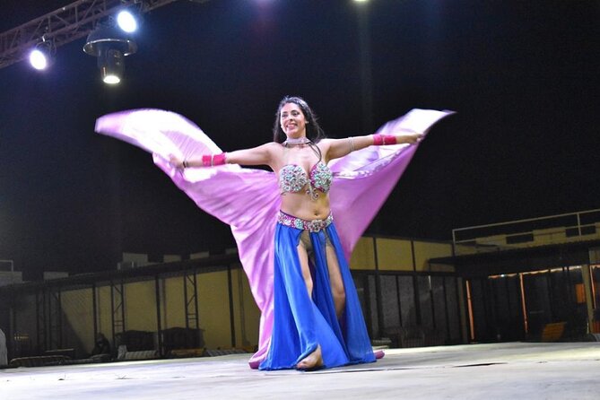 Dubai Evening Desert Safari With Transfers Dune Bashing & Dinner - Dinner, shisha and a full evening of shows