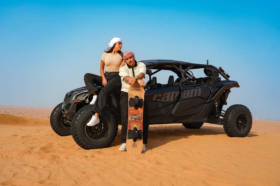 Dubai: Extreme Can-Am Buggy Desert Safari Adventure - Sandboarding and photo stops