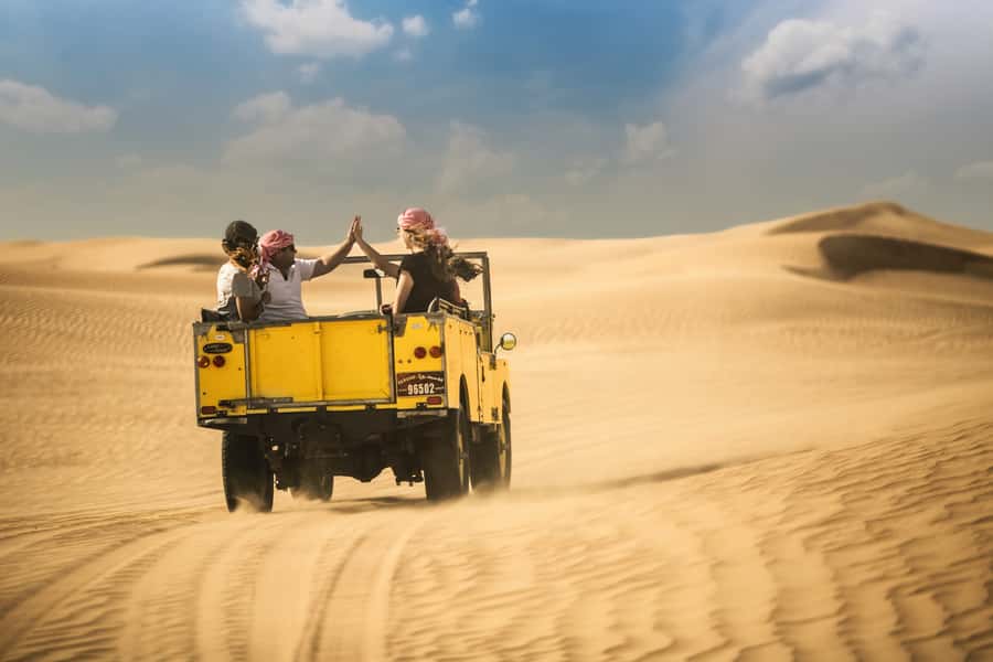 Dubai: Heritage Safari in Vintage Land Rover with Dinner - Drumming, Yola, and a night under the stars