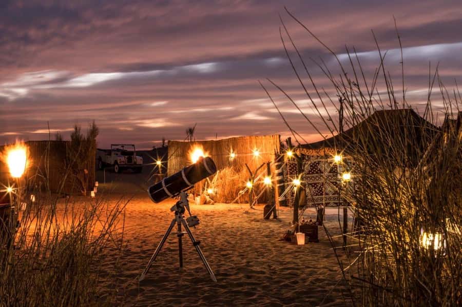 Dubai: Private Night Safari & Astronomy with 3-Course Dinner - Private pickup and the vintage Land Rover ride
