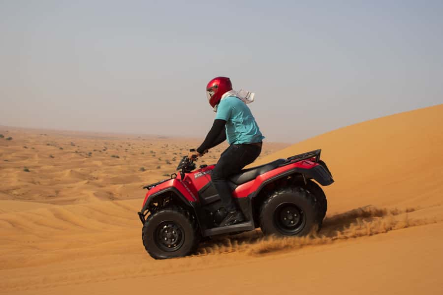 Dubai: Quad & ATV Bike, Red Dune Desert and Safari Adventure - Sandboarding and red-dune photo stops
