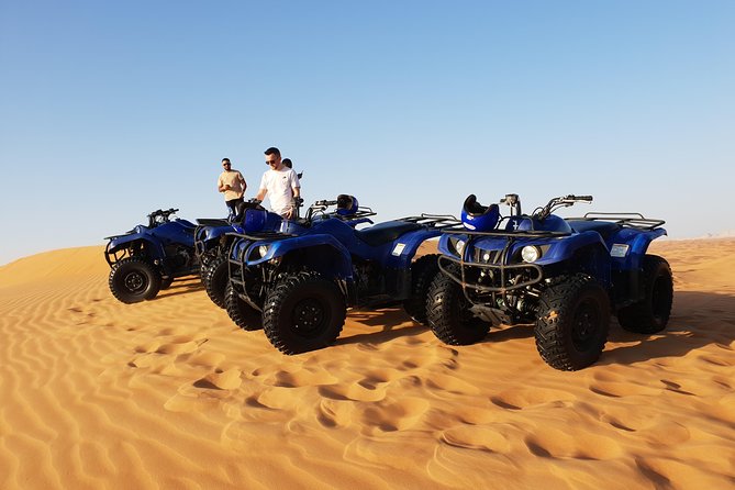 Dubai: Quad Bike Safari, Camels, & Camp with BBQ Dinner - Red dunes, open views, and sandboarding