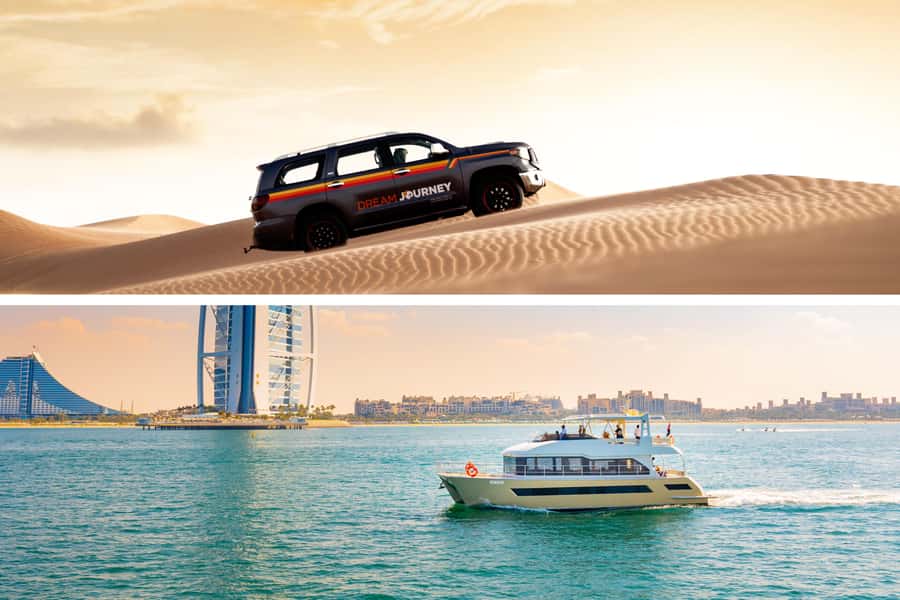 Dubai Waves & Dunes: Luxury Yacht Cruise w/ Red Dunes Safari - Lahbab’s Red Dunes and the Photo Stop