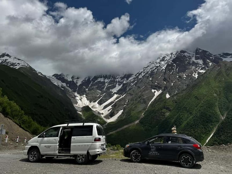 From Kutaisi: Svaneti Mountain Villages 2-Day 4x4 Safari - Day one: Kutaisi to Ushguli and Shkhara Glacier