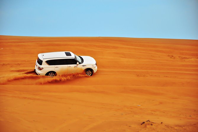 Half Day Desert Safari || Sand Boarding || Camel Ride || Inland Sea Visit || - Sealine Beach and the tire-pressure stop