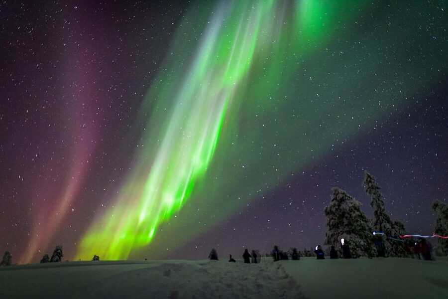 Inari: Northern Lights Hunt Snowmobile Safari - The campfire stop in a forest hut