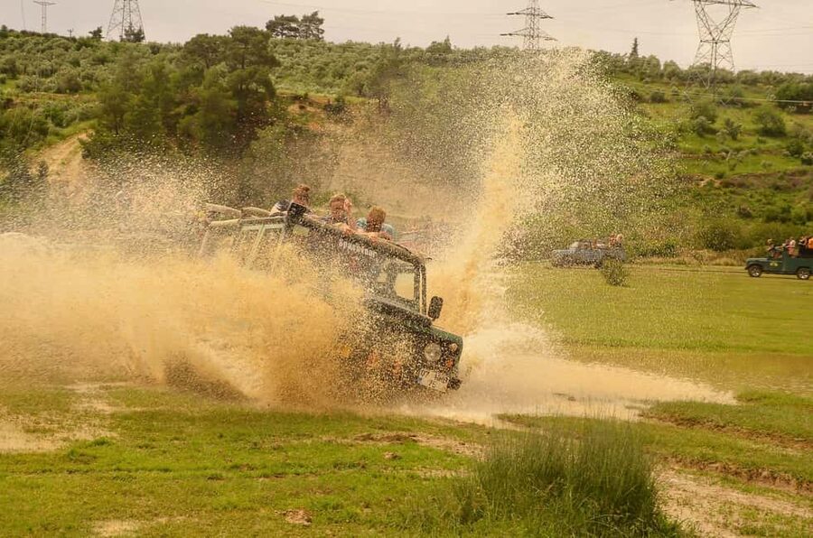 Jeep Safari-Lunch-Boat-Canyon-Waterfall-Foam,Water Party - The boat trip and the old school beneath the water