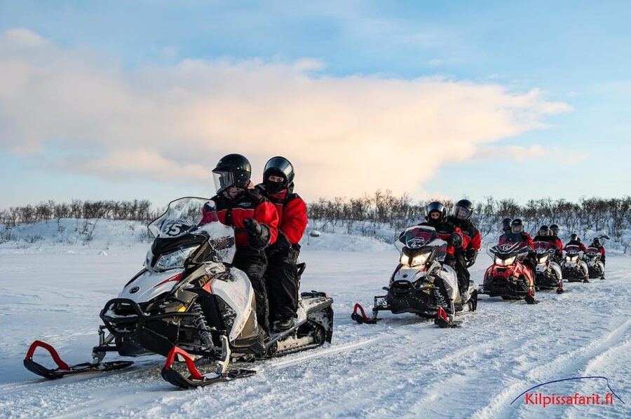 Kilpisjärvi: Border of Three Countries Snowmobile Safari - Crossing frozen Lake Kilpisjärvi