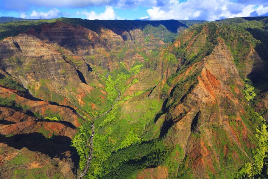 Lihue: Deluxe Waterfall Safari Helicopter Tour - Waimea Canyon’s red folds and ridges