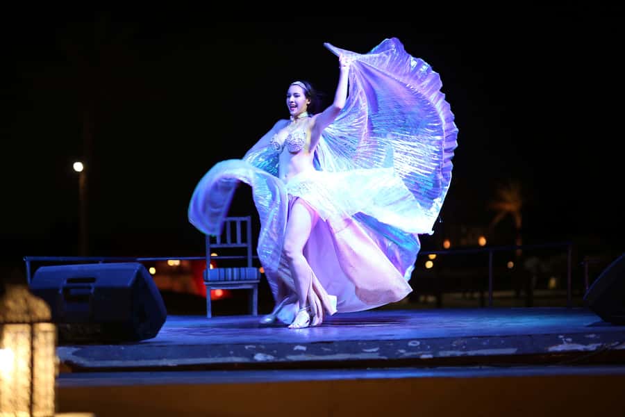 Luxury Dubai Desert Safari, BBQ, Camel Ride, Quad Bike, Show - The buffet: Arabic dishes, BBQ, and shawarma