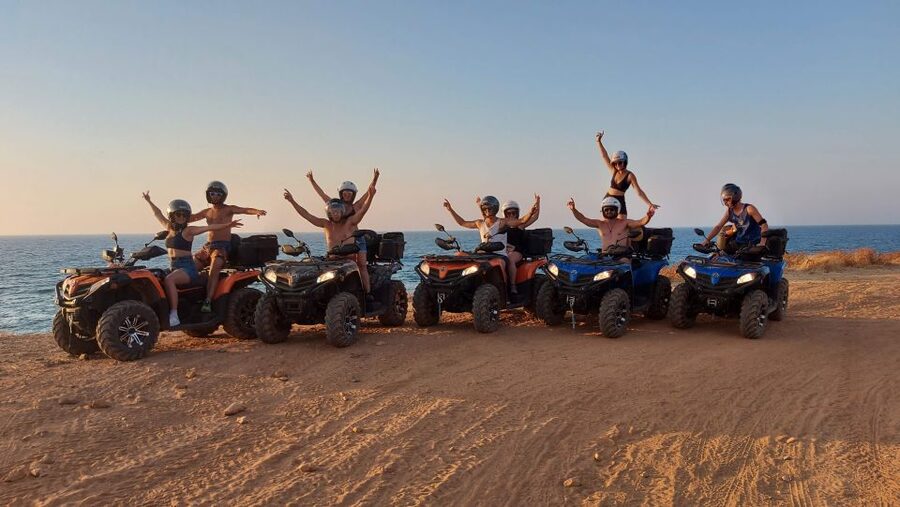 Malia: Off-Road Quad Safari Evening Tour / optional transfer - Milatos and its mountainside cave