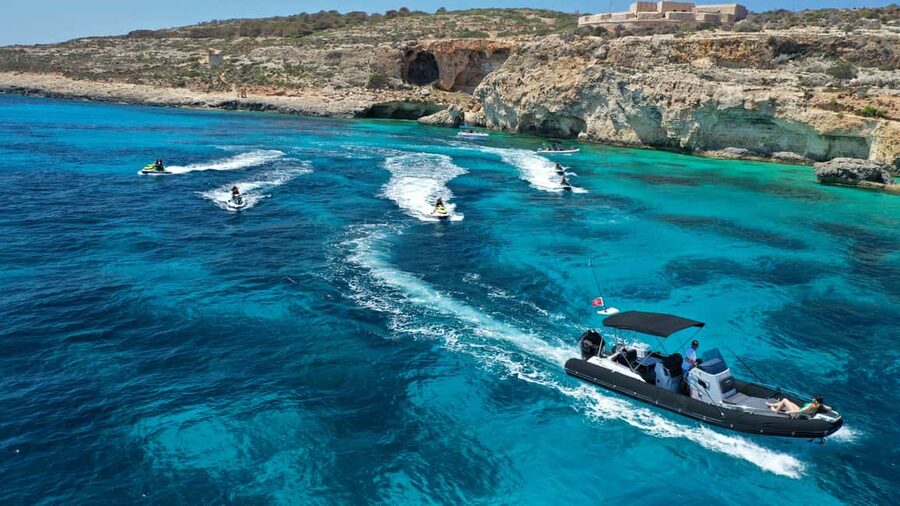Mellieha: Comino & Blue Lagoon Jet Ski Safari Tour - Santa Maria Battery and Comino Arch