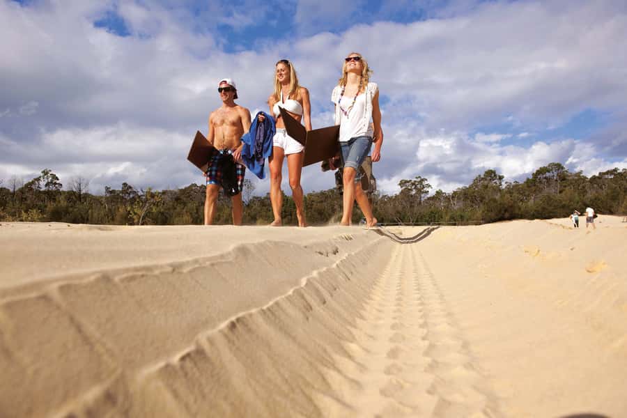 Moreton Island: Tangalooma Desert Safari and Dolphin Feeding - A 4WD ride into the desert