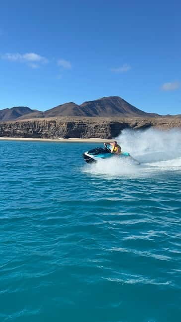 Morro Jable: Guided Jet Ski Safari (without license) - A short swim and snorkeling pause