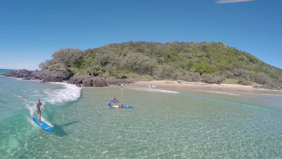 Noosa: Epic Learn to Surf Safari 4x4 - Double Island Point - Why Double Island Point works so well for first-time surfers