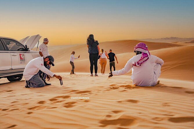 Overnight Desert Safari with BBQ Dinner & Breakfast Abu Dhabi - Sandboarding, henna, and shisha