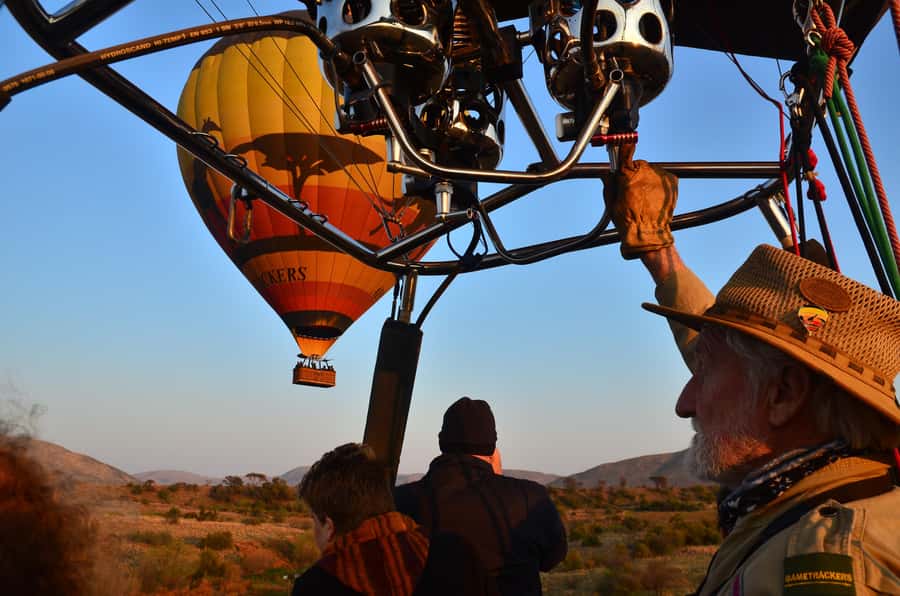 Pilanesberg National Park/Sun City Hot Air Balloon Safari - Preparing for takeoff in the park center