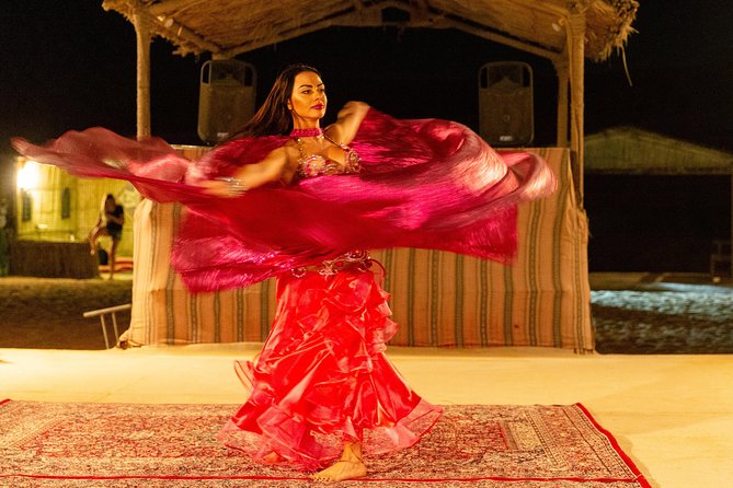 Premium Dubai Desert Safari with BBQ Dinner in the Red Dunes - Sunset Camp Activities and Evening Atmosphere