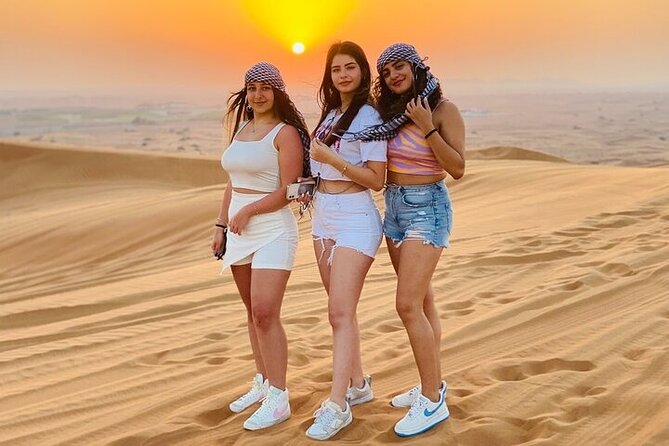 Private Evening Red Sand Desert Safari with BBQ Dinner - Sunset from a high dune