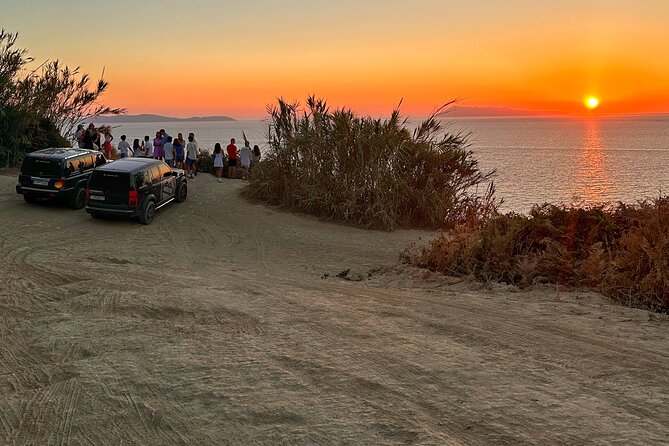 Private Sunset Jeep Safari in North West Corfu with Dinner - Arillas: a quieter northern village stop