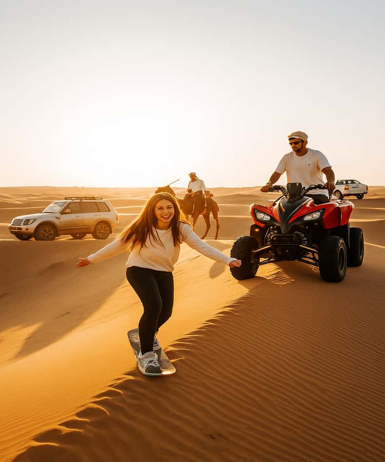 Qatar: Desert Safari, Camel Ride, Inland sea, Sandboarding - The drive into the desert