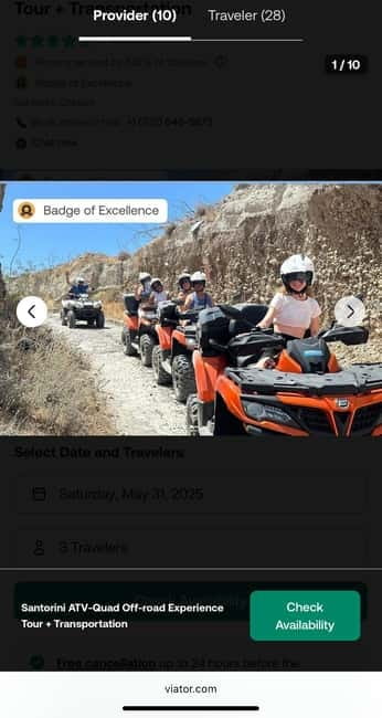 Santorini: ATV-Quad Off-Road Safari with Hidden Trails - Prophet Elias and the best broad views